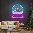 House Scene Globe Christmas LED Neon Acrylic Artwork - Custom Neon Signs | LED Neon Signs | Zanvis Neon®