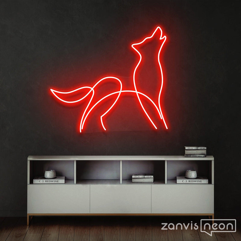 Howling Wolf Neon Sign - Custom Neon Signs | LED Neon Signs | Zanvis Neon®