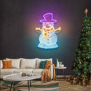 Hugging Snowman Christmas LED Neon Acrylic Artwork - Custom Neon Signs | LED Neon Signs | Zanvis Neon®