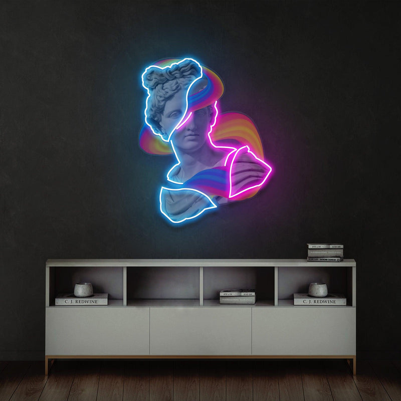 Jazzy Apollo Statue Neon Acrylic Artwork - Custom Neon Signs | LED Neon Signs | Zanvis Neon®