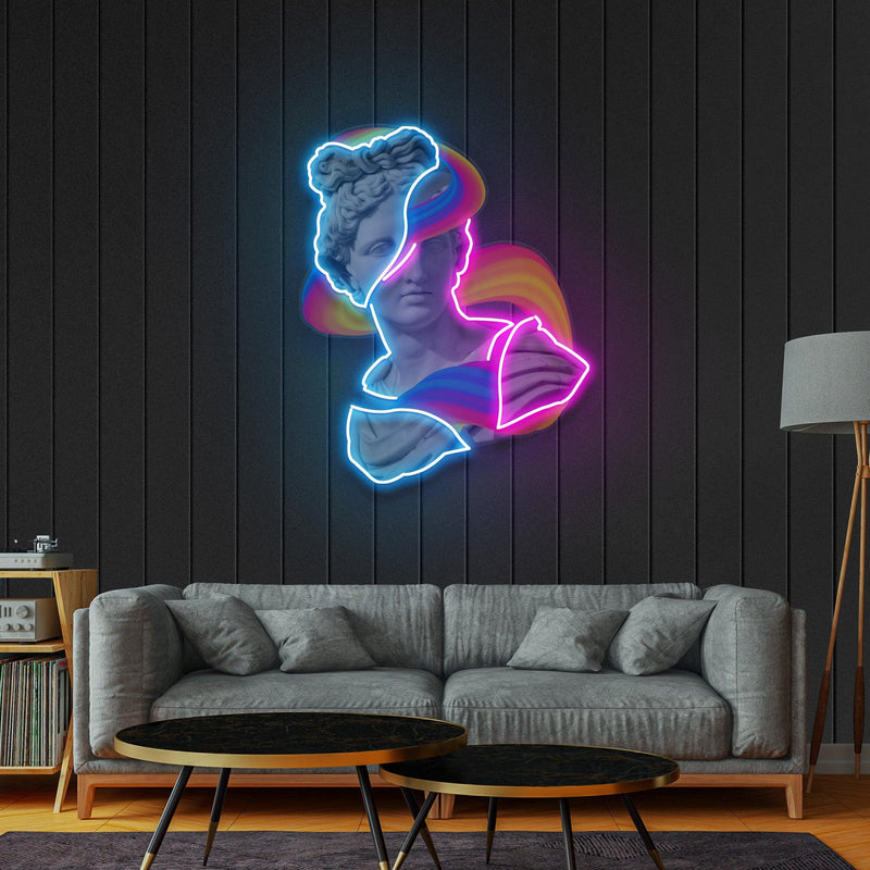 Jazzy Apollo Statue Neon Acrylic Artwork - Custom Neon Signs | LED Neon Signs | Zanvis Neon®