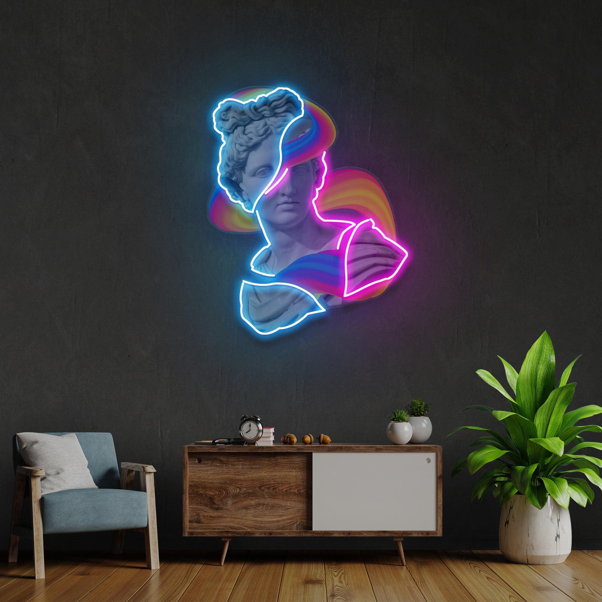 Jazzy Apollo Statue Neon Acrylic Artwork - Custom Neon Signs | LED Neon Signs | Zanvis Neon®