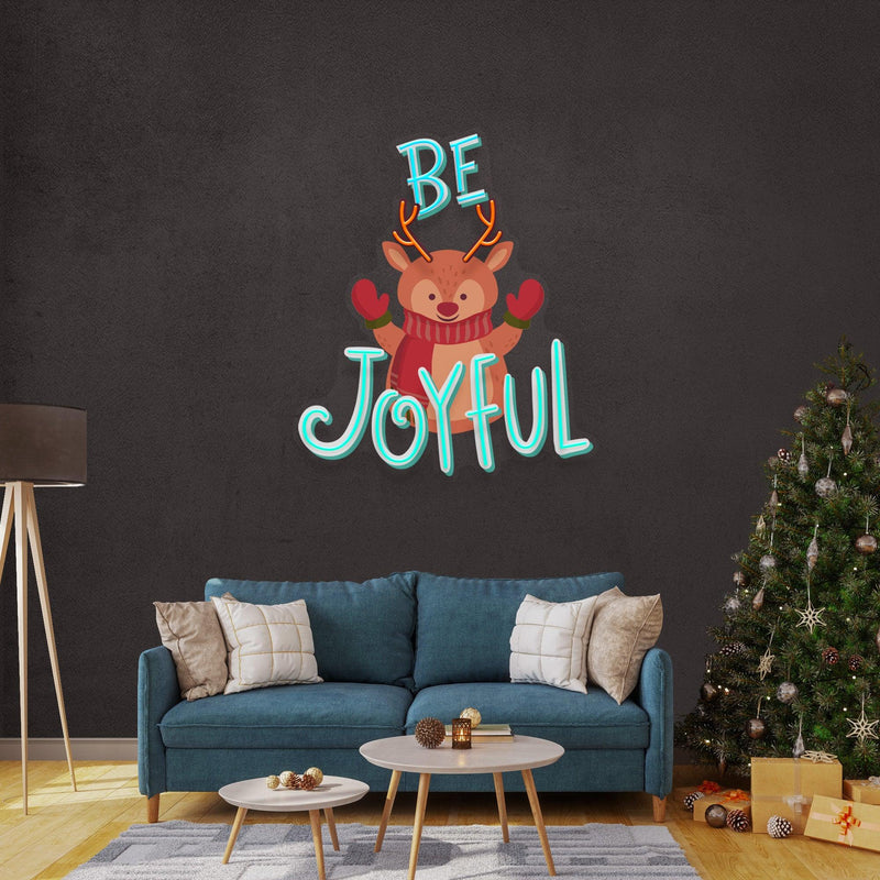 Joyful Deer Christmas Neon Sign - Custom Neon Signs | LED Neon Signs | Zanvis Neon®