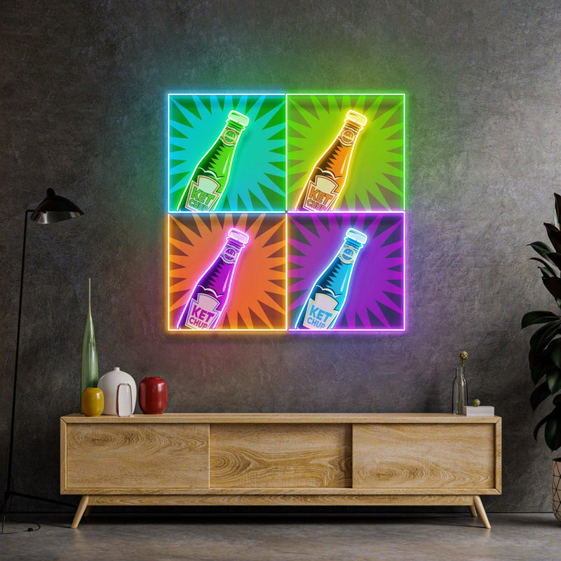 Ketchup Led Neon Acrylic Artwork - Custom Neon Signs | LED Neon Signs | Zanvis Neon®