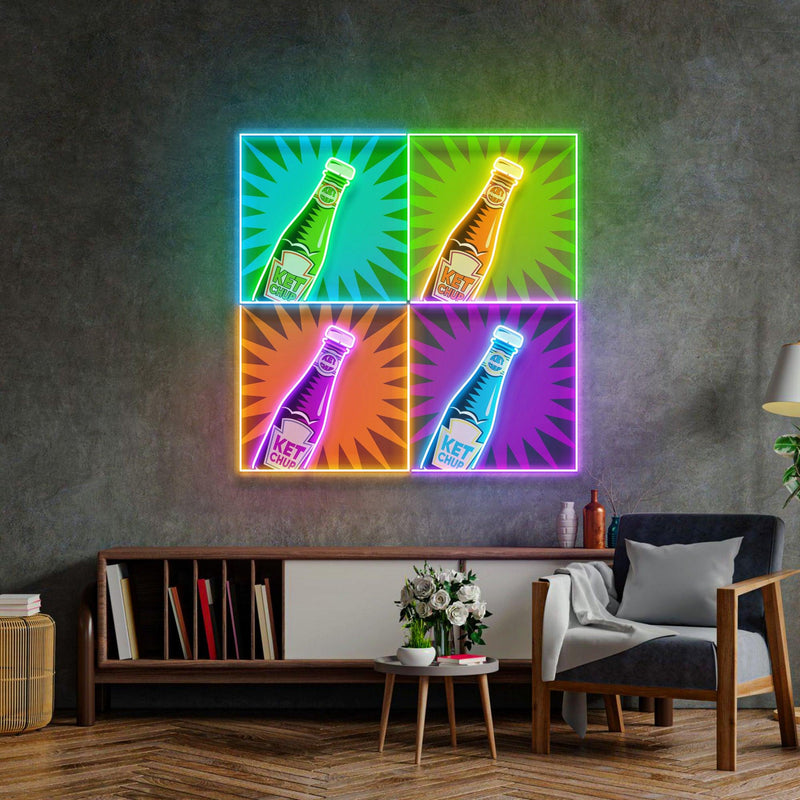 Ketchup Led Neon Acrylic Artwork - Custom Neon Signs | LED Neon Signs | Zanvis Neon®