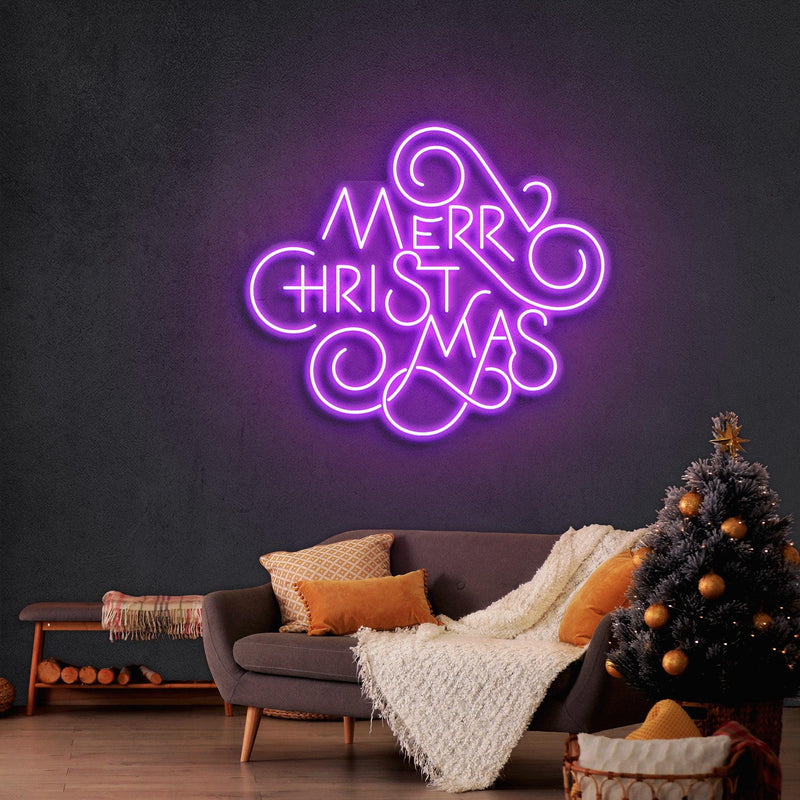 Merry Christmas Typo Neon Sign - Custom Neon Signs | LED Neon Signs | Zanvis Neon®