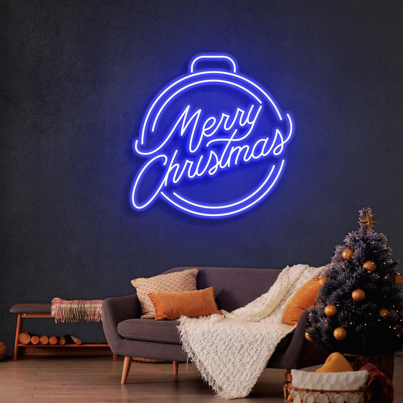 Merry Christmas Ball Neon Sign - Custom Neon Signs | LED Neon Signs | Zanvis Neon®