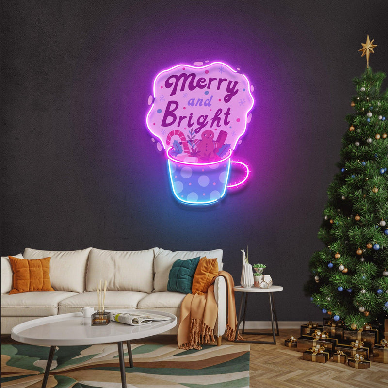 Merry Christmas Mug Neon Sign - Custom Neon Signs | LED Neon Signs | Zanvis Neon®