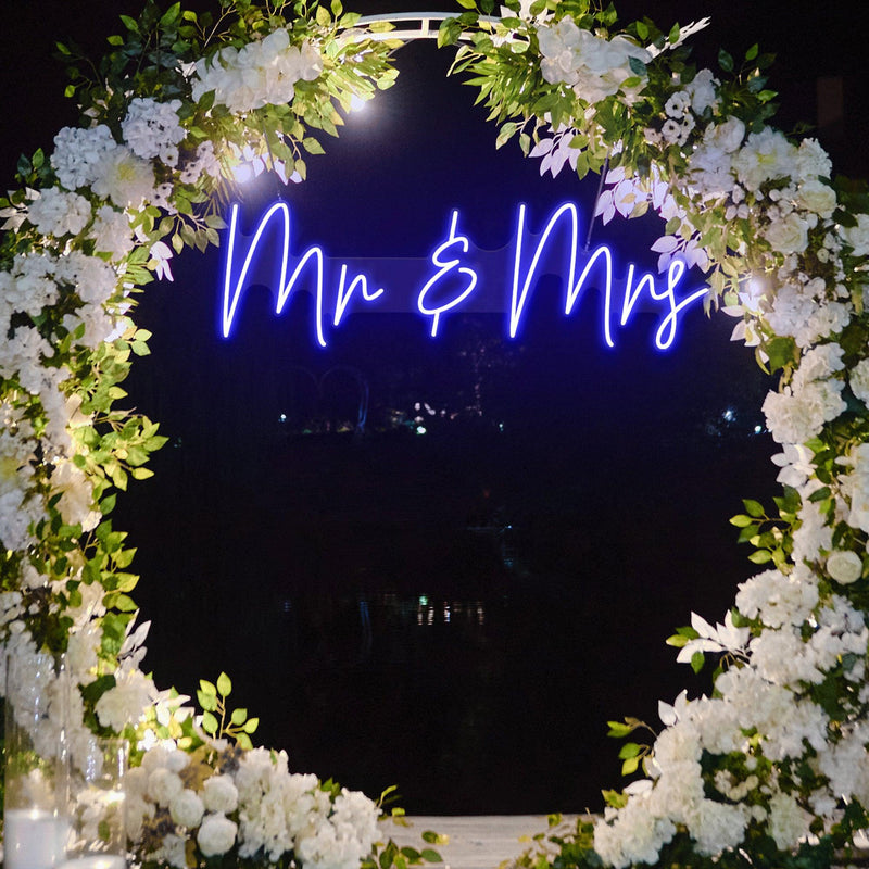 mr and mrs neon sign
