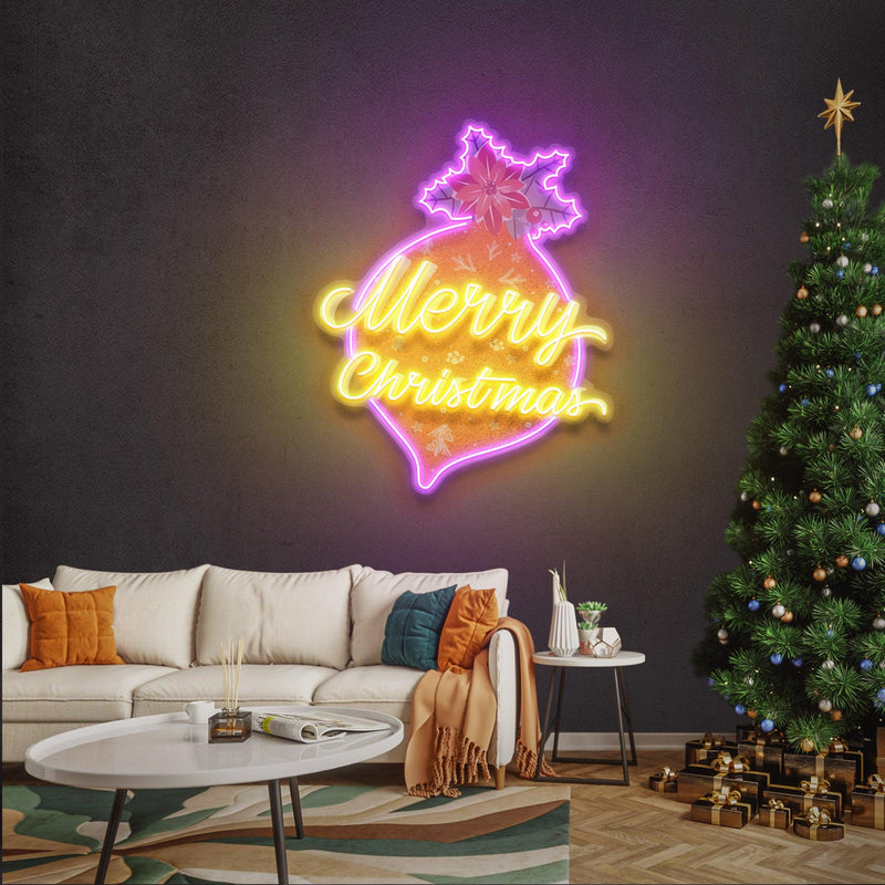 Noel Bauble Christmas LED Neon Acrylic Artwork - Custom Neon Signs | LED Neon Signs | Zanvis Neon®