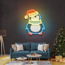 Penguin With Xmas Hat LED Neon Acrylic Artwork - Custom Neon Signs | LED Neon Signs | Zanvis Neon®