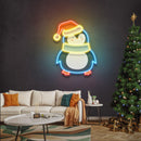 Penguin With Xmas Hat LED Neon Acrylic Artwork - Custom Neon Signs | LED Neon Signs | Zanvis Neon®