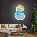 Plump Snowman Christmas LED Neon Acrylic Artwork - Custom Neon Signs | LED Neon Signs | Zanvis Neon®