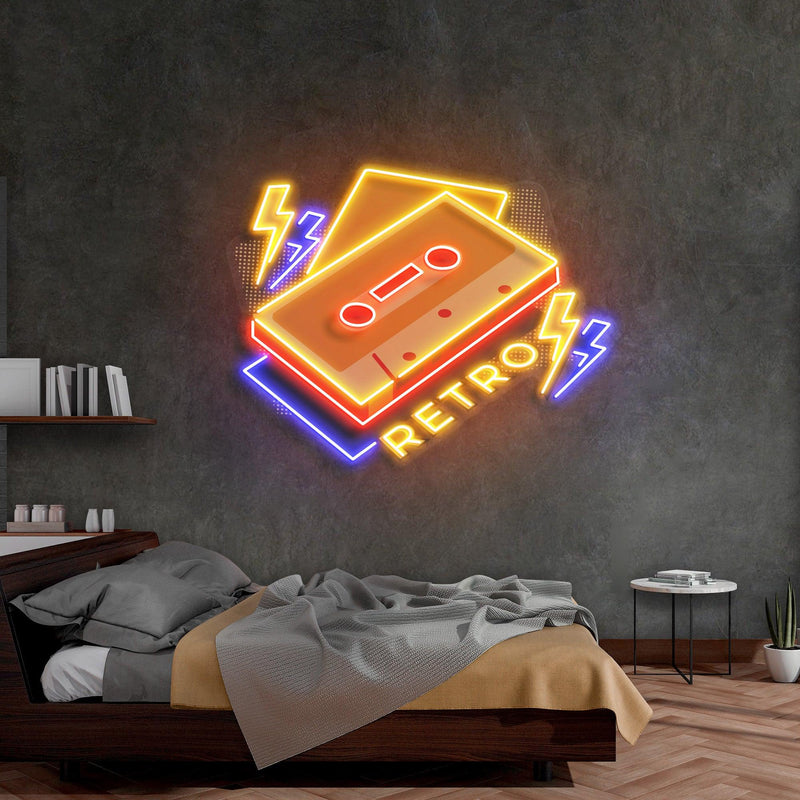 Cassette Retro Led Neon Acrylic Artwork - Custom Neon Signs | LED Neon Signs | Zanvis Neon®