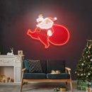 Santa Is Coming Christmas LED Neon Acrylic Artwork - Custom Neon Signs | LED Neon Signs | Zanvis Neon®