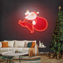 Santa Is Coming Christmas LED Neon Acrylic Artwork - Custom Neon Signs | LED Neon Signs | Zanvis Neon®
