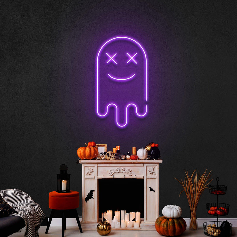 Smiling Ghost Led Neon Sign Halloween Light Decor