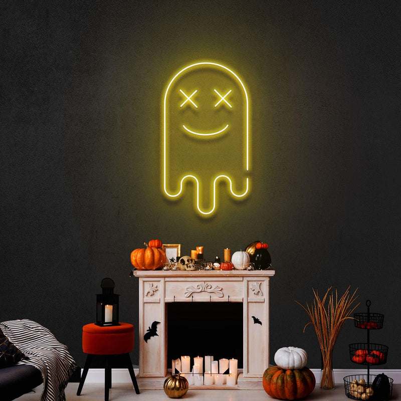 Smiling Ghost Led Neon Sign Halloween Light DecorSmiling Ghost Led Neon Sign Halloween Light Decor