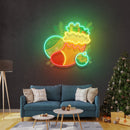 Sock of Gifts Christmas LED Neon Acrylic Artwork - Custom Neon Signs | LED Neon Signs | Zanvis Neon®