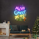 Wavy Merry Christmas LED Neon Acrylic Artwork - Custom Neon Signs | LED Neon Signs | Zanvis Neon®