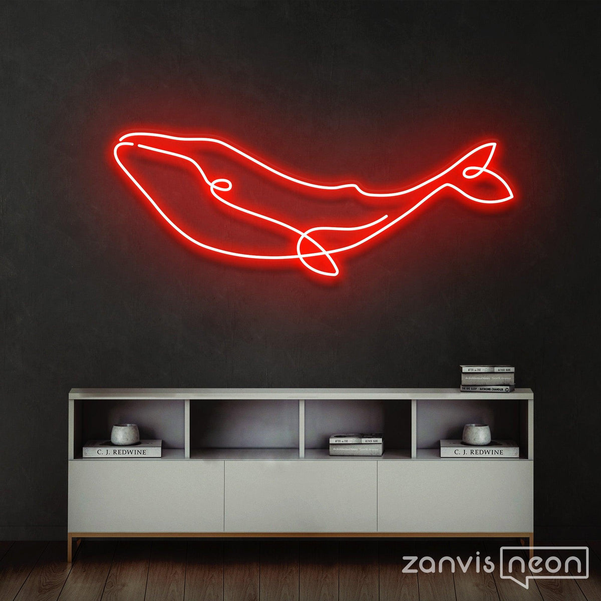 Blue Whale Neon Sign - LED Wall Art, Room Decor, Bedroom, Bar, Cafe Lighting