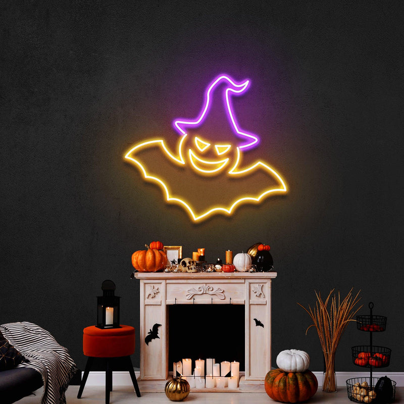 Witch Bat Led Neon Sign Halloween Light Decor