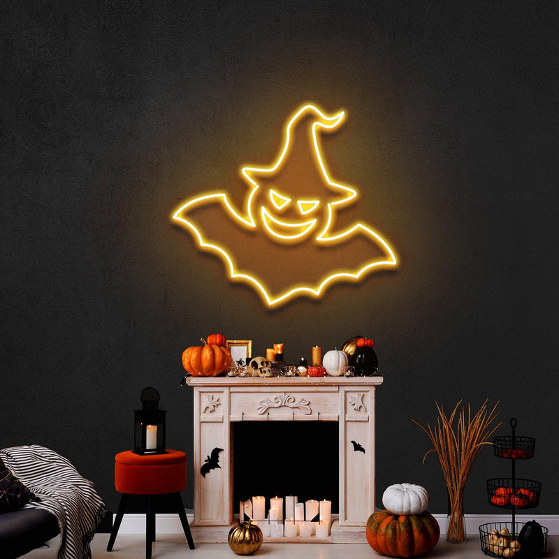 Witch Bat Led Neon Sign Halloween Light Decor