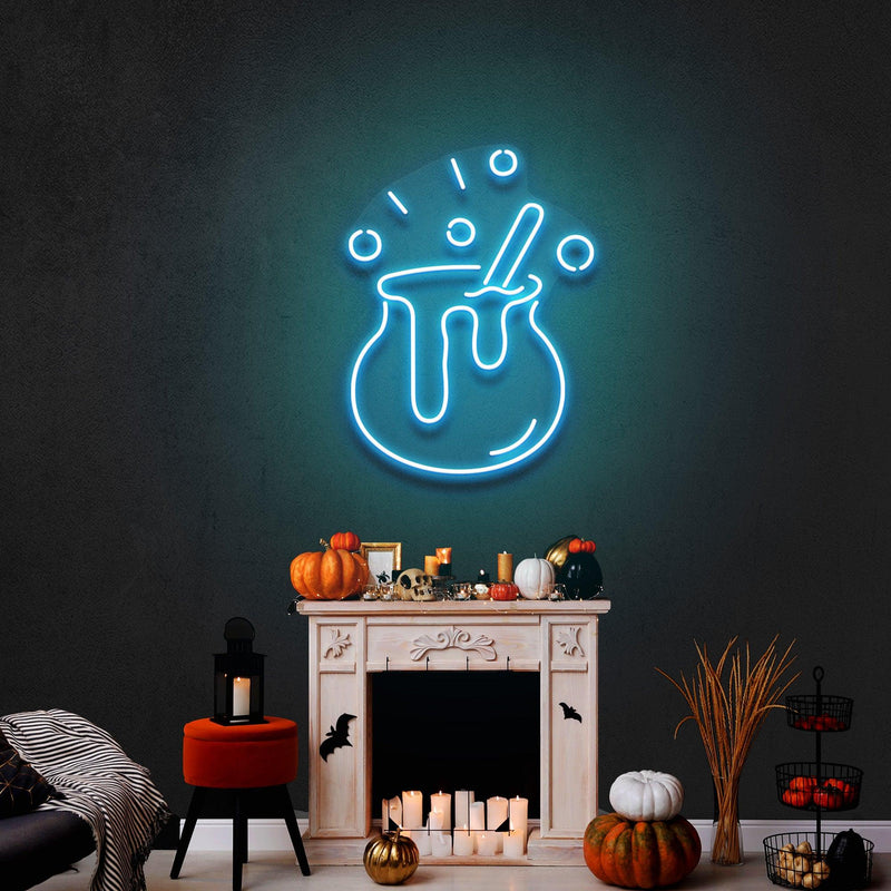 Witch Pot Led Neon Sign Halloween Light Decor