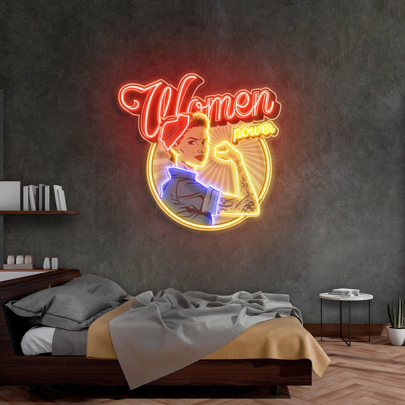 Women In Power Led Neon Acrylic Artwork - Custom Neon Signs | LED Neon Signs | Zanvis Neon®