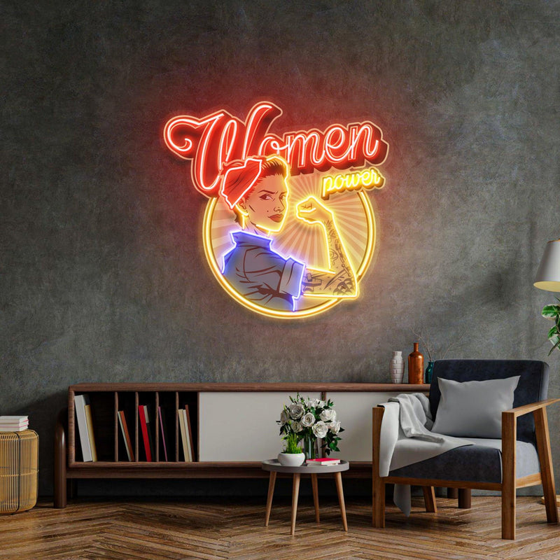 Women In Power Led Neon Acrylic Artwork - Custom Neon Signs | LED Neon Signs | Zanvis Neon®